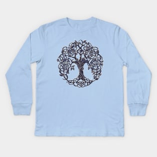 Tree of life Silver Kids Long Sleeve T-Shirt